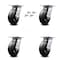 Service Caster 6 Inch Rubber on Steel Caster Set with Roller Bearings and Swivel Locks SCC SCC-35S620-RSR-BSL-4 - alternate 1